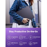 JSAUX FlipGo Pro 13,5 inch Dual Laptop Screen Extender, 2.2K Triple Laptop Monitor Extender, Draagbare IPS Dual-Screen Monitor Compatibel met Windows/MacOS/Linux, Magnetisch ontwerp, DisplayLink