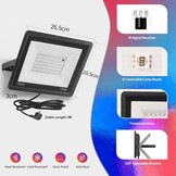 RGB LED Spot Outdoor 100W,Smart LED Floodlight Color Change with Remote Control,4 Modes IP66 Waterproof Dimmable Outdoor Spotlight Atmosphere Lights for