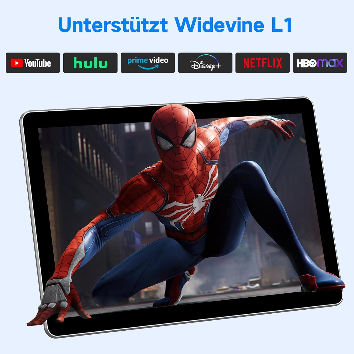 Tablet 10,1 inch Android 13 tablet met hoes, 6 GB RAM + 64 GB geheugen (1 TB uitbreidbaar), 1280 x 800 HD IPS-display, Widevine L1, 8 MP + 5 MP camera, wifi, 5000 mAh accu, Type-C, Bluetooth