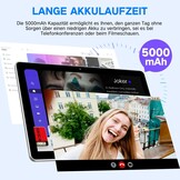 Tablet 10,1 inch Android 13 tablet met hoes, 6 GB RAM + 64 GB geheugen (1 TB uitbreidbaar), 1280 x 800 HD IPS-display, Widevine L1, 8 MP + 5 MP camera, wifi, 5000 mAh accu, Type-C, Bluetooth