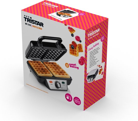 Tristar Wafelijzer - WF-2195 - 1000W - 2 wafels - Anti aanbaklaag - PFAS-vrij