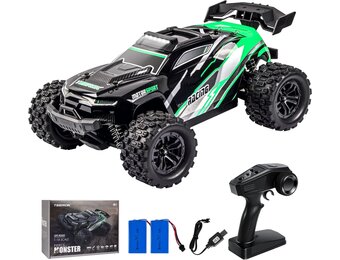 TEEROK Ferngesteuertes Auto Offroad, 1:18 4WD 38KM/H RC Auto, 2 Akku 60 Minuten Laufzeit,All Terrain RC Crawler, Outdoor Spielzeug Geschenk für Kinder Jungen und Erwachsene,Grün