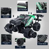 TEEROK Ferngesteuertes Auto Offroad, 1:18 4WD 38KM/H RC Auto, 2 Akku 60 Minuten Laufzeit,All Terrain RC Crawler, Outdoor Spielzeug Geschenk für Kinder Jungen und Erwachsene,Grün
