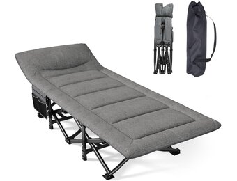Campingbed, veldbed, inklapbaar, logeerbed, tot 200 kg, voor indoor, outdoor en tuin
