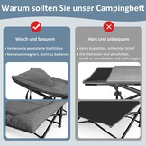 Campingbed, veldbed, inklapbaar, logeerbed, tot 200 kg, voor indoor, outdoor en tuin