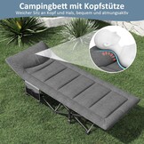 Campingbed, veldbed, inklapbaar, logeerbed, tot 200 kg, voor indoor, outdoor en tuin