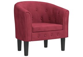 VidaXL Kuipstoel Fluweel Wijnrood - 79% Korting!