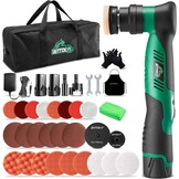 BATOCA S5 Minipolijstmachine met accu, rotatiepolijstmachine, excentrische polijstmachine, autopolijstmachine met 2 x 2,0 Ah accu, poetsmachine, voor auto-detailing, koplamp-behandelingsset