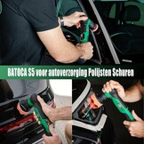 BATOCA S5 Minipolijstmachine met accu, rotatiepolijstmachine, excentrische polijstmachine, autopolijstmachine met 2 x 2,0 Ah accu, poetsmachine, voor auto-detailing, koplamp-behandelingsset