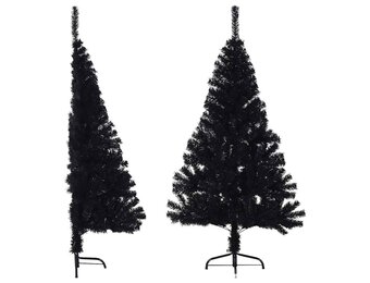 vidaXL Halve Kunstkerstboom 150cm PVC Zwart - 41% Korting!