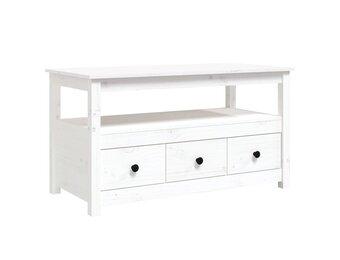 vidaXL Salontafel Grenenhout Wit - 102x49x55 cm - Nu met 53% korting!