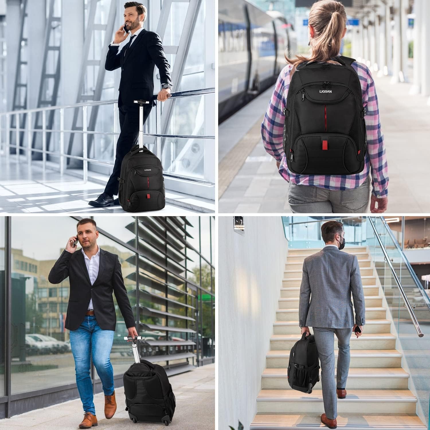 LIGSAN Travel Backpack met Wielen - 30% Korting!