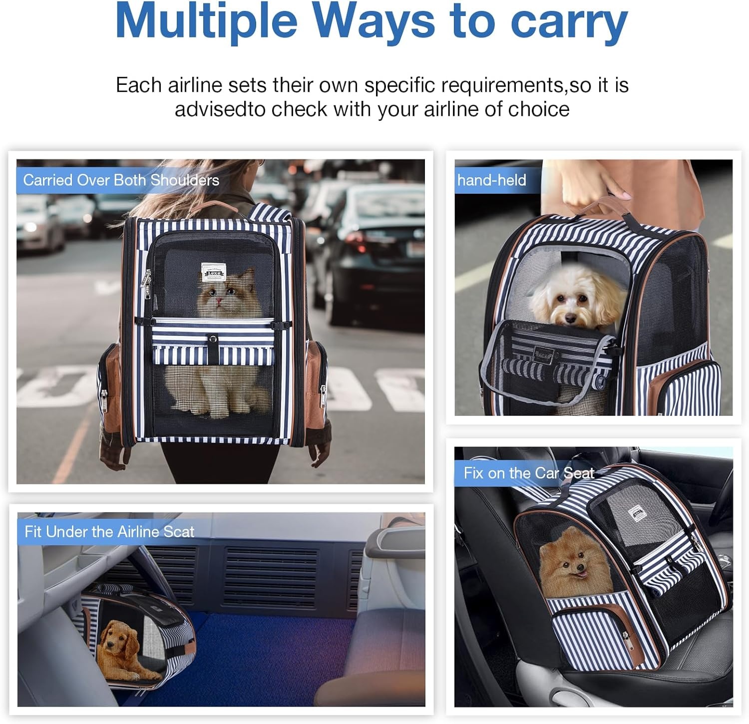 XL Katten- & Hondenrugzak (tot 12 kg) - Uitbreidbaar & Opvouwbaar - 30% Korting!