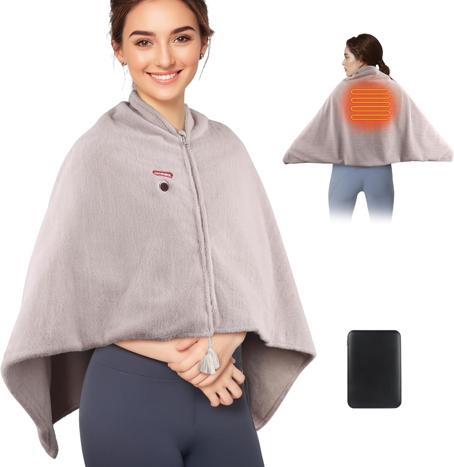 Verwarmende Sjaal 30% Korting - Draagbare Powerbank Inbegrepen