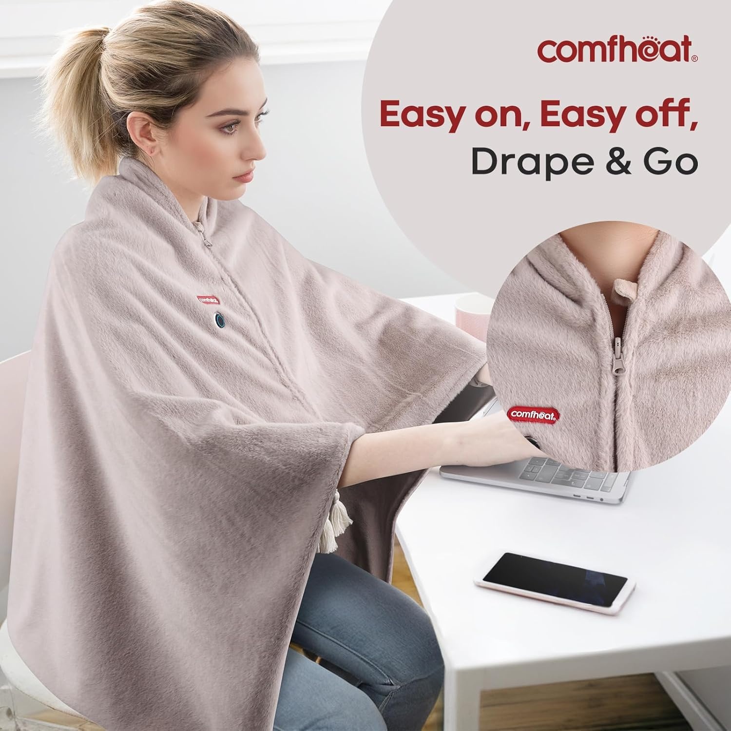 Verwarmende Sjaal 30% Korting - Draagbare Powerbank Inbegrepen