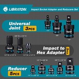 LIBRATON 11-delige Slagdoppen Adapter & Reducer Set - 30% Korting