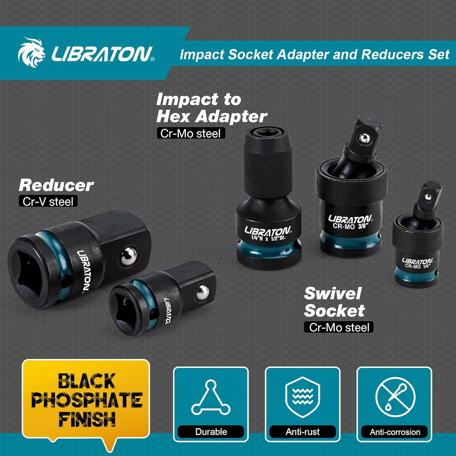 LIBRATON 11-delige Slagdoppen Adapter & Reducer Set - 30% Korting