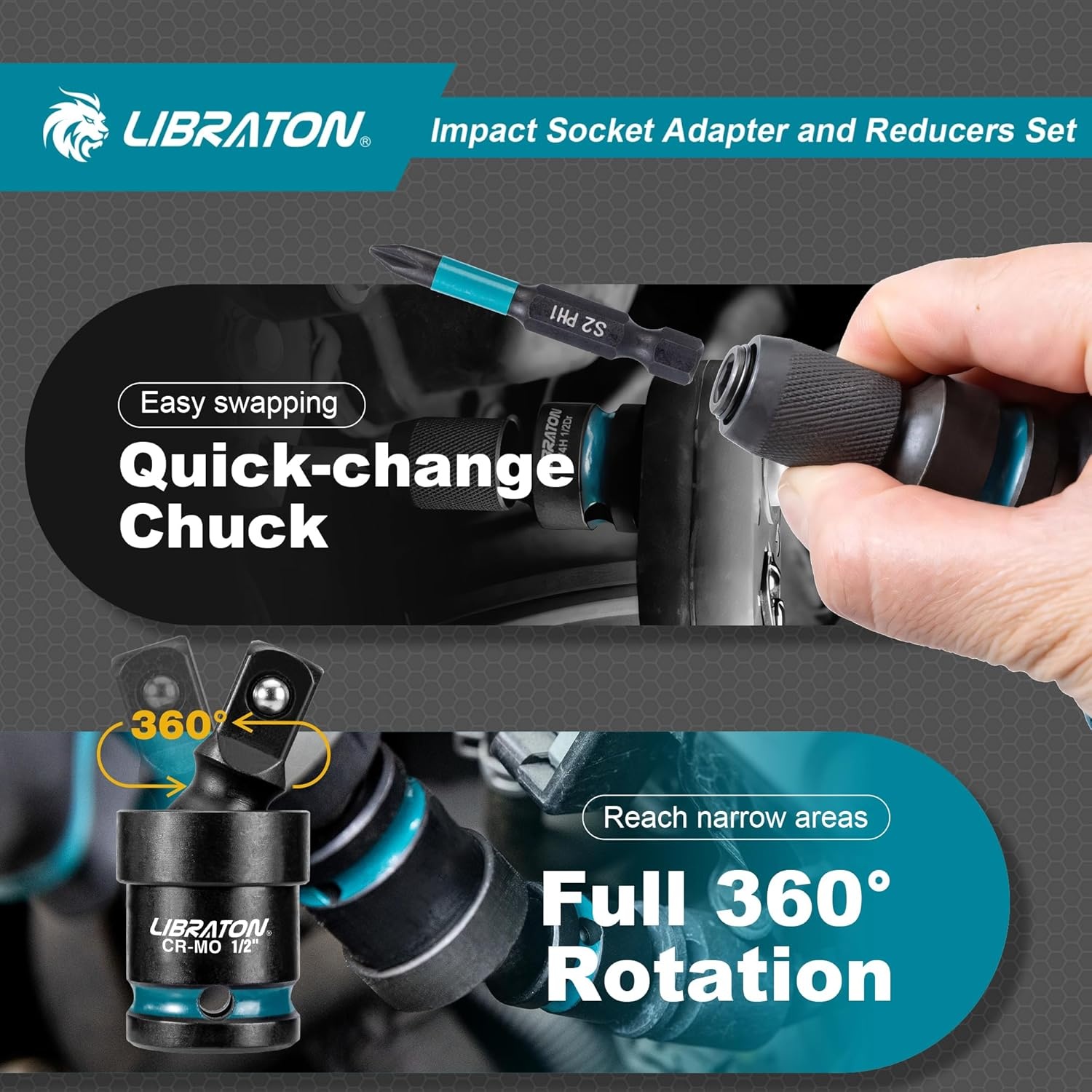 LIBRATON 11-delige Slagdoppen Adapter & Reducer Set - 30% Korting