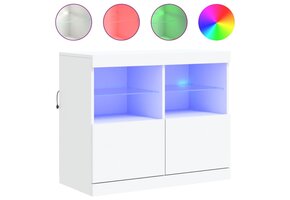 vidaXL Dressoir met LED 81x37x67 cm Wit | Nu 59% Korting!