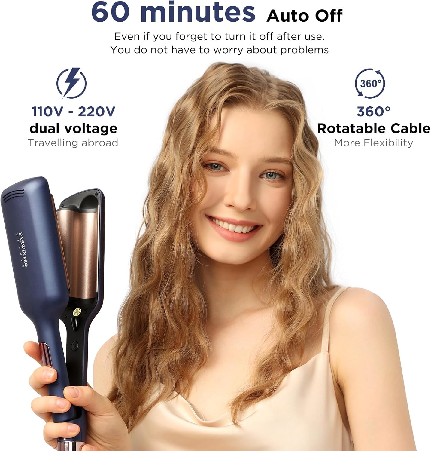 PARWIN PRO Zeemeermin Krultang - 32mm, 4 Temp, 30% Korting!