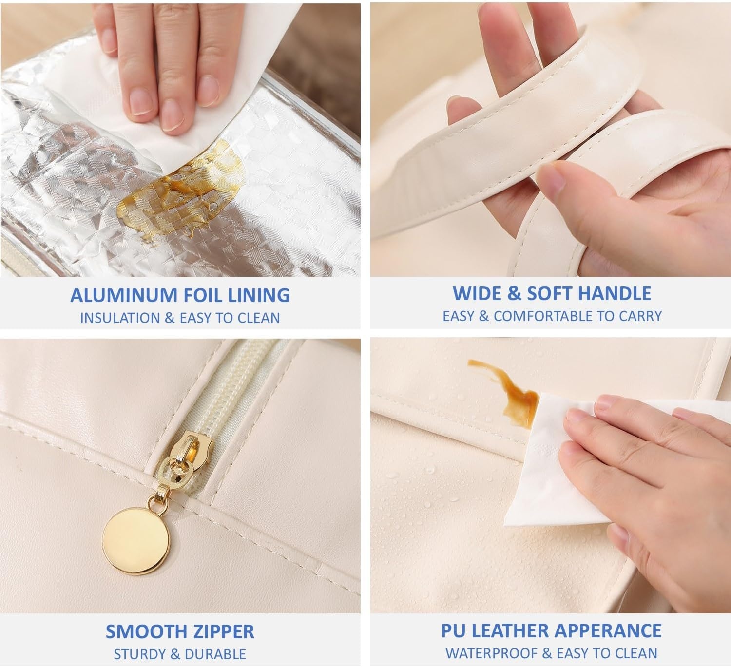 Dames Lunchtas - Lekvrij & Ruim - 30% Korting - Beige