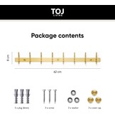 TOJ Wandgarderobe - Goud - 62cm - 16 Haken - 30% Korting