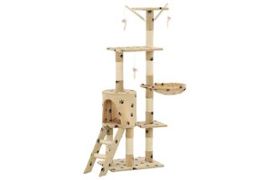 VidaXL Kattenkrabpaal 138cm Beige met Korting - 55% Off!