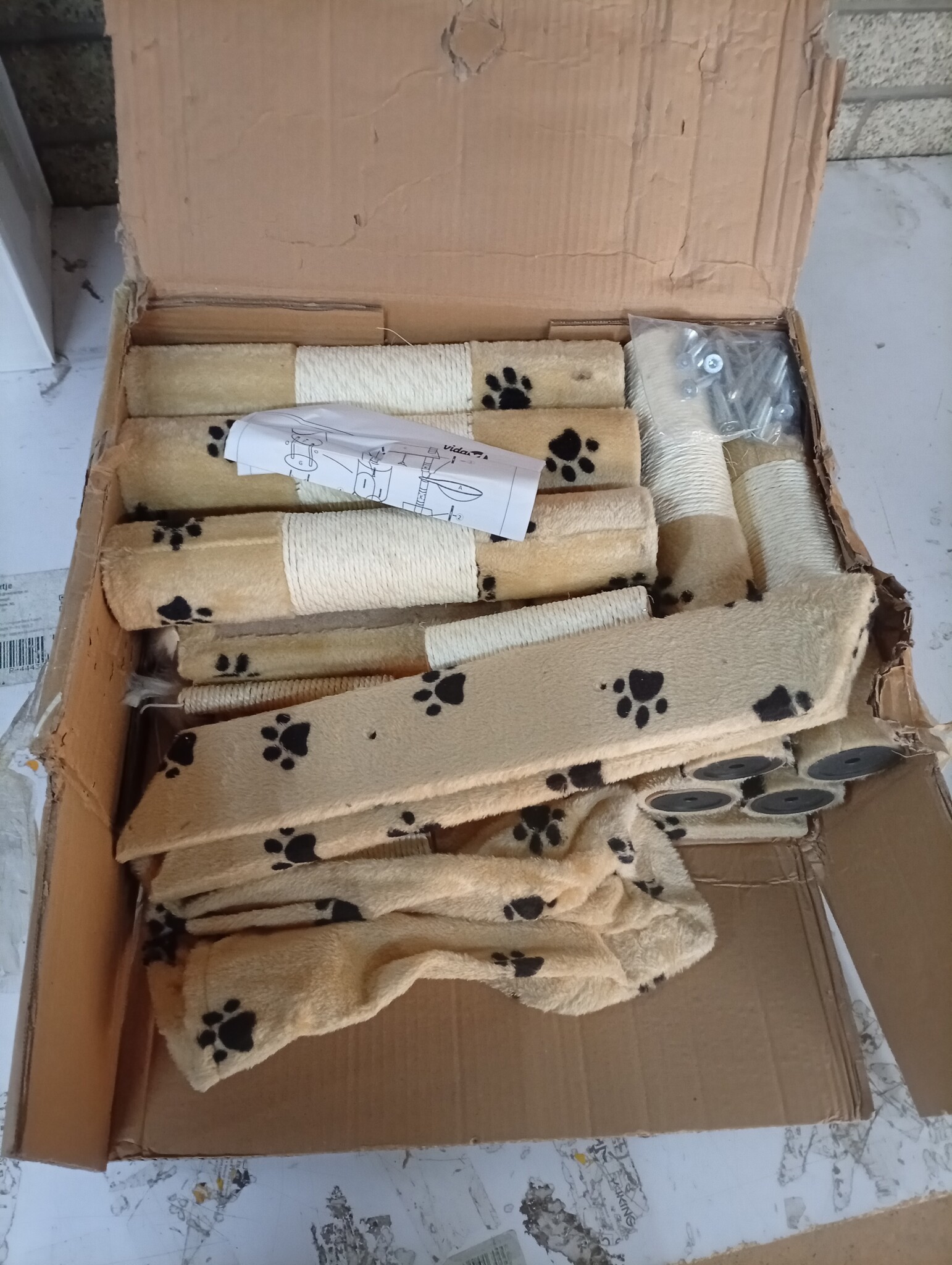 VidaXL Kattenkrabpaal 138cm Beige met Korting - 55% Off!