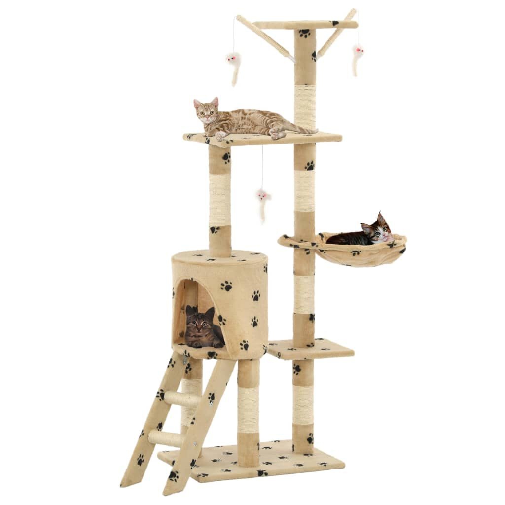 VidaXL Kattenkrabpaal 138cm Beige met Korting - 55% Off!