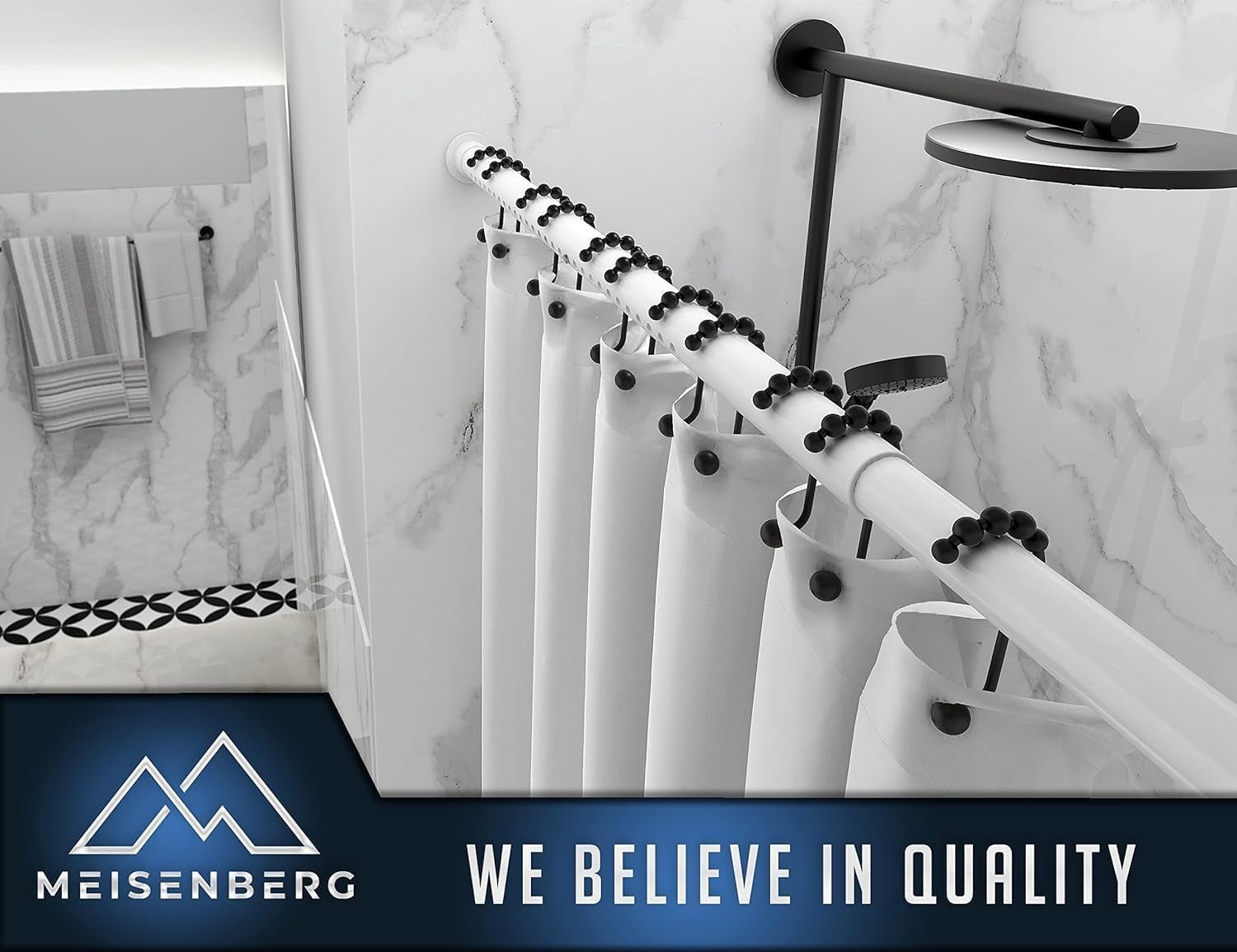 Deur/Douche Gordijnroede Wit 360-410 cm - 30% Korting!