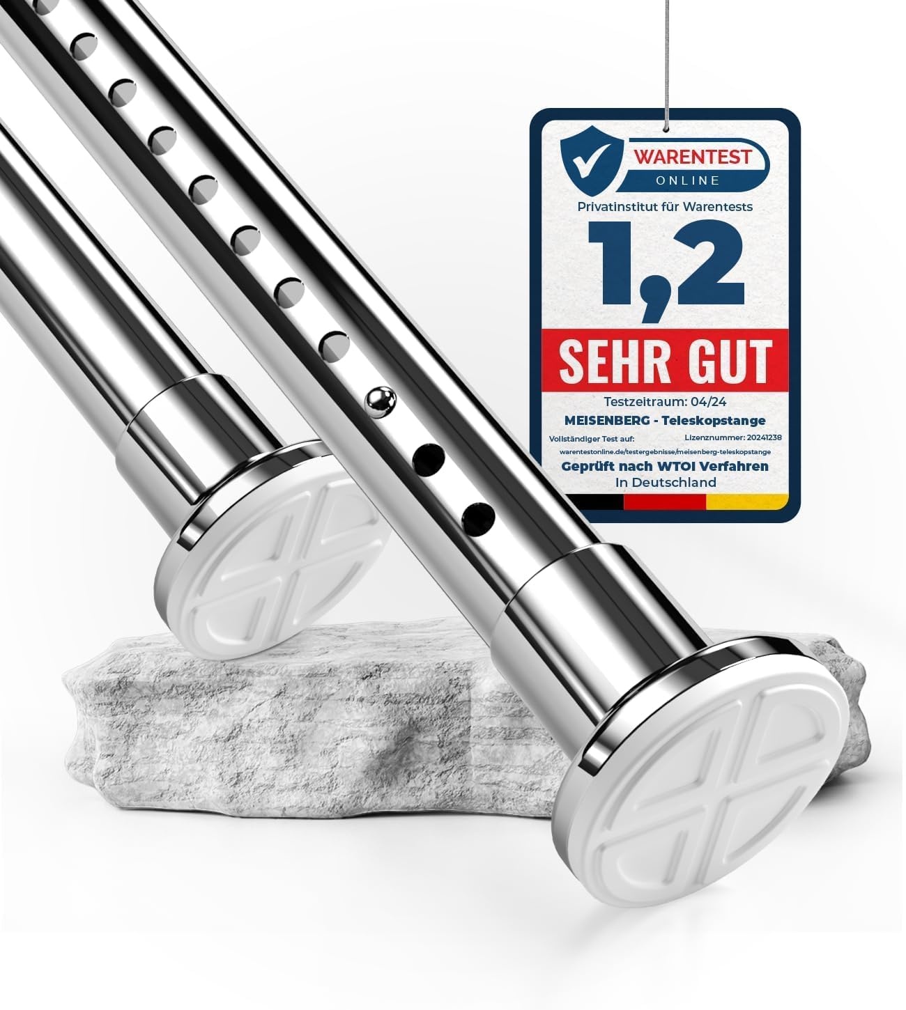 Deur/Douche Gordijnroede Wit 360-410 cm - 30% Korting!