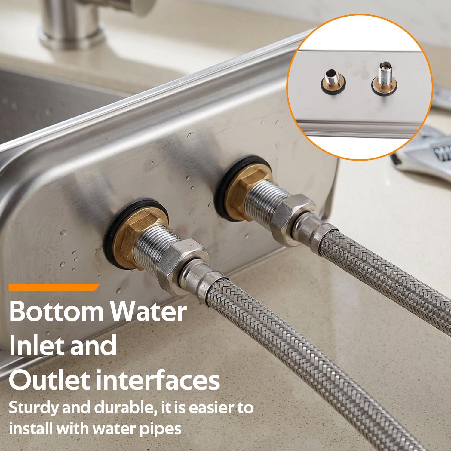 Bar Gootsteen met Rinser & Afvoer - Roestvrij Staal - 35% Korting