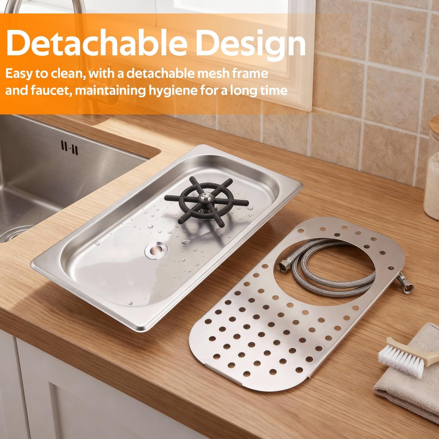 Bar Gootsteen met Rinser & Afvoer - Roestvrij Staal - 35% Korting