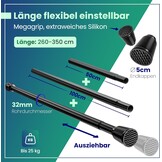 Gordijnroede Zwart 260-350cm - Boren Niet Nodig - 30% Korting!