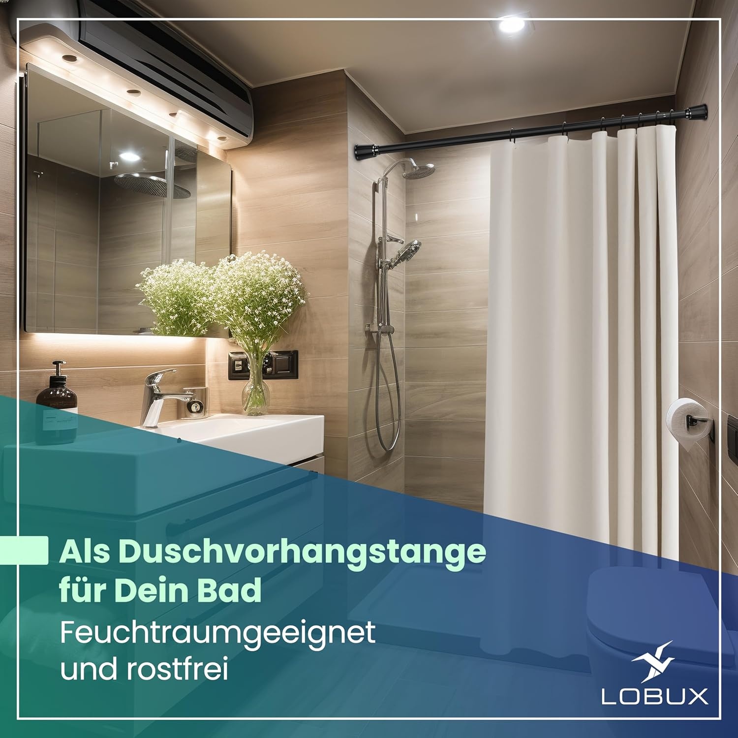 Gordijnroede Zwart 260-350cm - Boren Niet Nodig - 30% Korting!