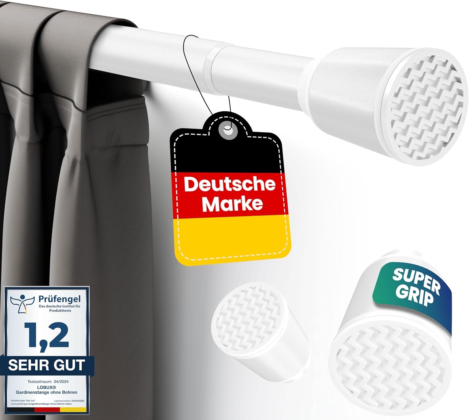 Gordijnroede Zwart 260-350cm - Boren Niet Nodig - 30% Korting!