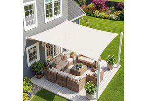 Sunnylaxx Zonnezeil 5x6m Crema - Waterdicht & UV-Beschermend - 30% Korting!