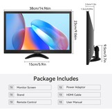 15,6" PC Monitor - 1600x900 HD+ - 30% Korting!