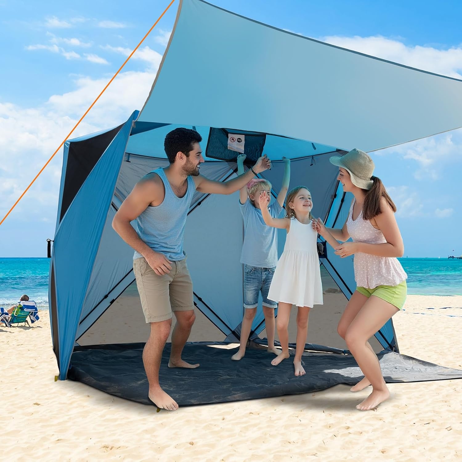 Night Cat Strandtent 4 Pers. - UPF50+ UV-Bescherming - 30% Korting!