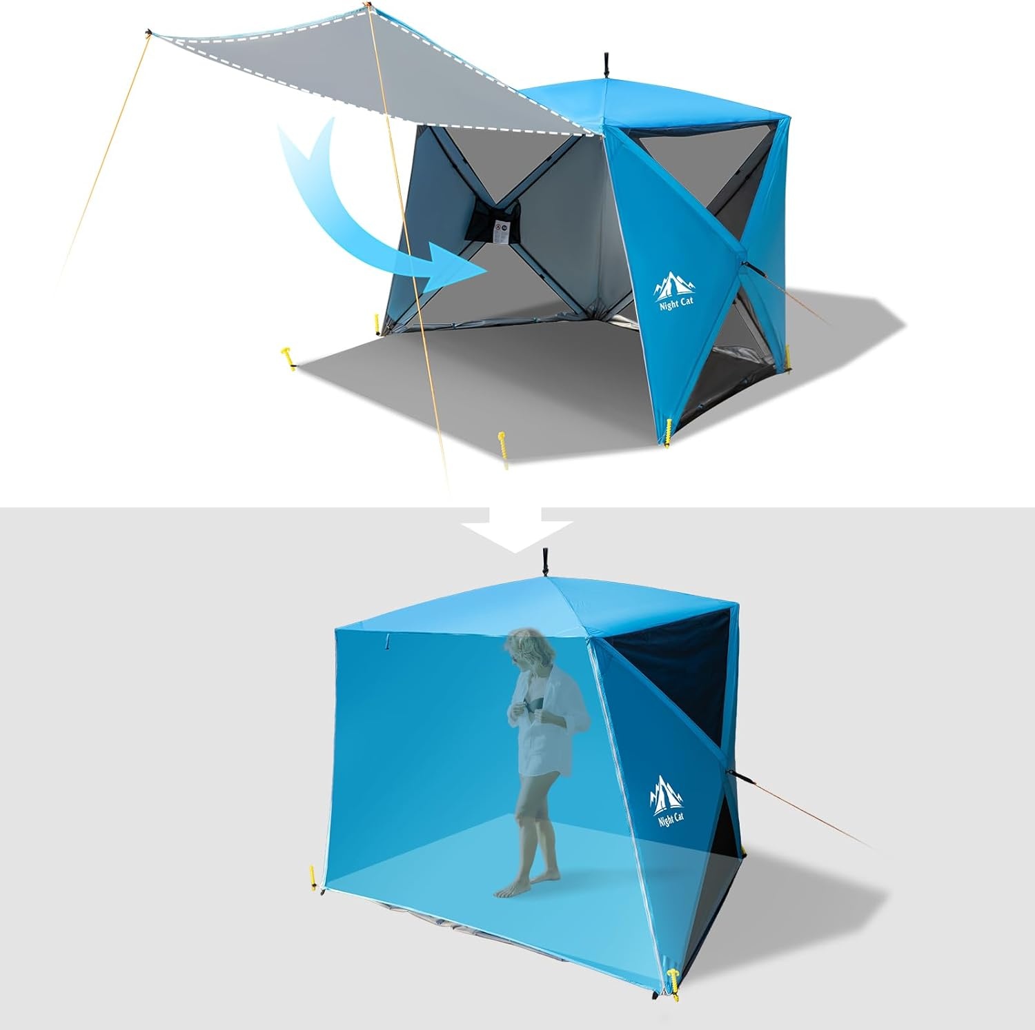 Night Cat Strandtent 4 Pers. - UPF50+ UV-Bescherming - 30% Korting!
