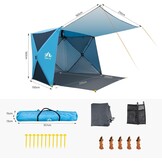 Night Cat Strandtent 4 Pers. - UPF50+ UV-Bescherming - 30% Korting!