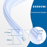 Curved Shower Seal 2 x 80 cm Replacement Seal for 4 mm / 5 mm / 6 mm Glass Thickness (Soft Edge Length 20 mm) Pre-Curved Shower Door Seal for Bath and Round Shower Quarter Circle Shower