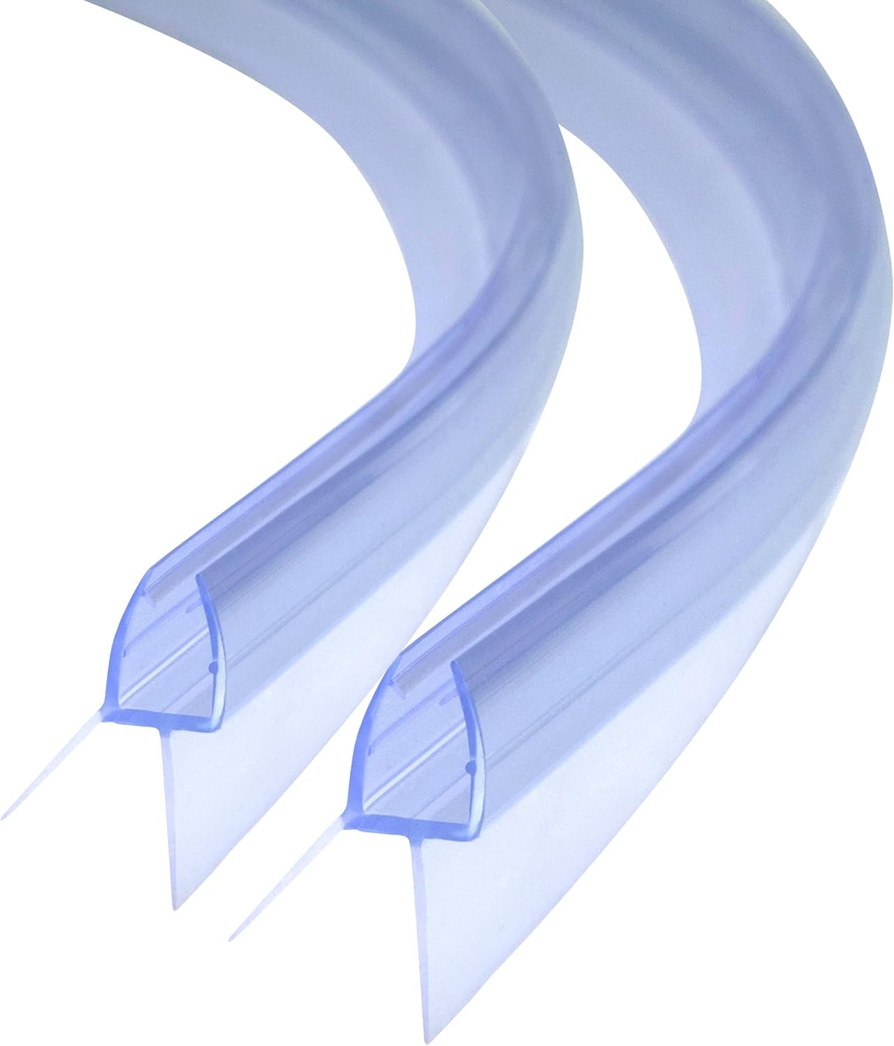 Curved Shower Seal 2 x 80 cm Replacement Seal for 4 mm / 5 mm / 6 mm Glass Thickness (Soft Edge Length 20 mm) Pre-Curved Shower Door Seal for Bath and Round Shower Quarter Circle Shower