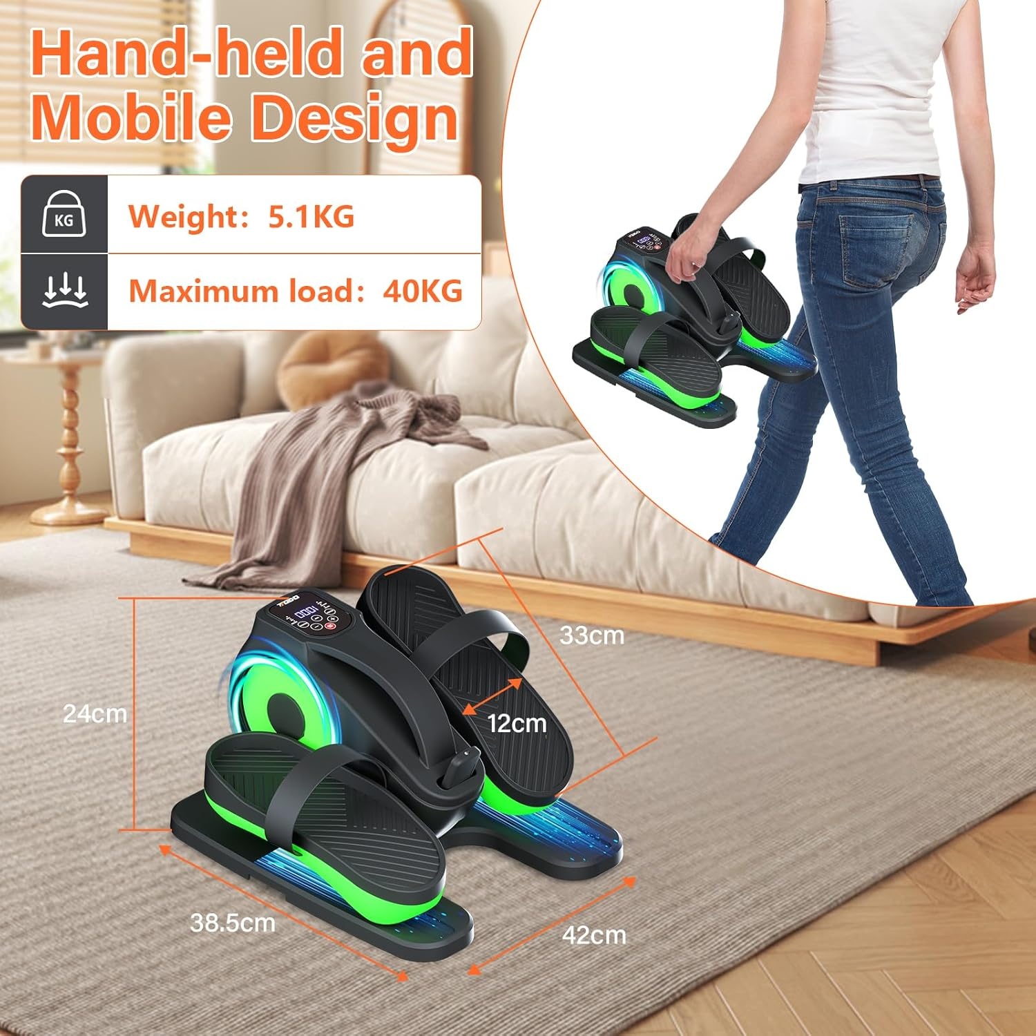 TODO 2 in 1 elliptische Cross Trainer met app, 32 niveaus weerstandsmagneet elliptische machine, crosstrainers voor thuisfitness met LCD-scherm, hartslagsensoren, waterbeker- en apparaathouder