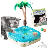 Migipaws 7-in-1 Interactive Automatic Cat Toy - Ultimate Indoor Cat Toy with Motion Sensor, LED Night Mode, Teaser Staff, Catnip Ball and Foam Balls for Bored Cats