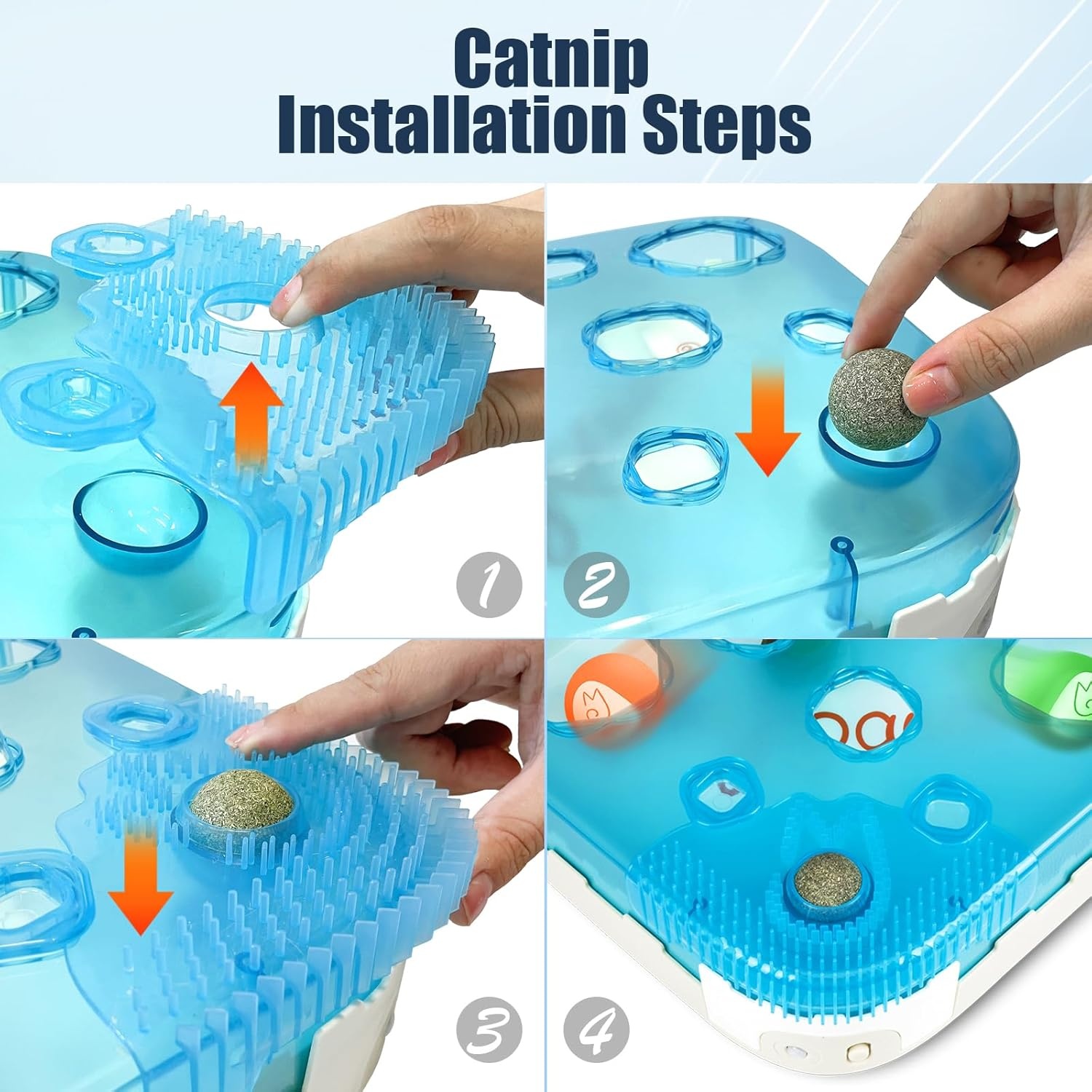 Migipaws 7-in-1 Interactive Automatic Cat Toy - Ultimate Indoor Cat Toy with Motion Sensor, LED Night Mode, Teaser Staff, Catnip Ball and Foam Balls for Bored Cats