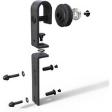 TSMST Klapdeur schuifdeursysteem, 100 cm, complete set, ruimtebesparende schuurdeur, spoorset voor 2 deuren, glad en rustig (zonder deur)