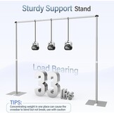 EMART Robuust achtergrondstatief, 2,5 x 3 m, verstelbaar buis- en drapeerachtergrondstatief met 4,2 kg platte metalen voet, fotoachtergrondstatief voor feestjes, bruiloften, videostudio's,