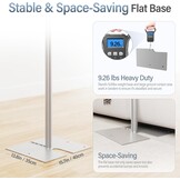 EMART Robuust achtergrondstatief, 2,5 x 3 m, verstelbaar buis- en drapeerachtergrondstatief met 4,2 kg platte metalen voet, fotoachtergrondstatief voor feestjes, bruiloften, videostudio's,