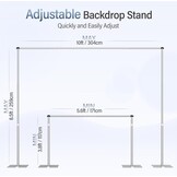 EMART Robuust achtergrondstatief, 2,5 x 3 m, verstelbaar buis- en drapeerachtergrondstatief met 4,2 kg platte metalen voet, fotoachtergrondstatief voor feestjes, bruiloften, videostudio's,